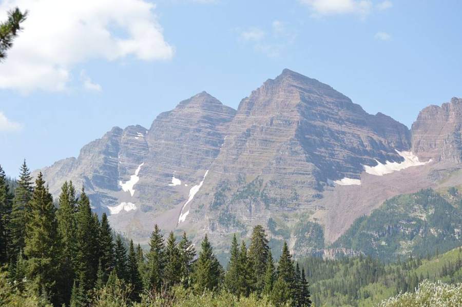 The Maroon Bells from Crater Lake