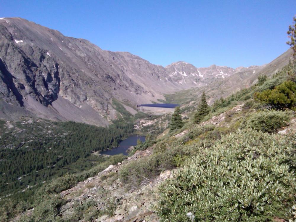Looking back down from the trail near treeline