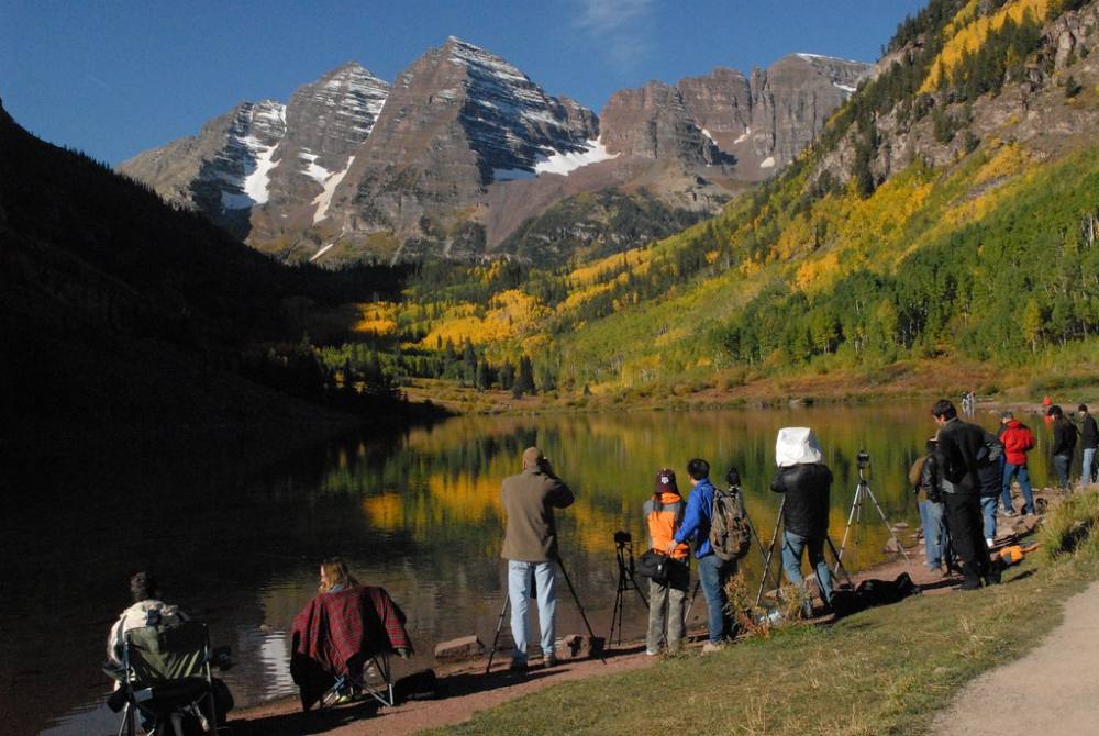 The Maroon Bells from Maroon Lake