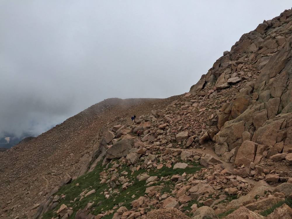 The rocky trail high on the mountain