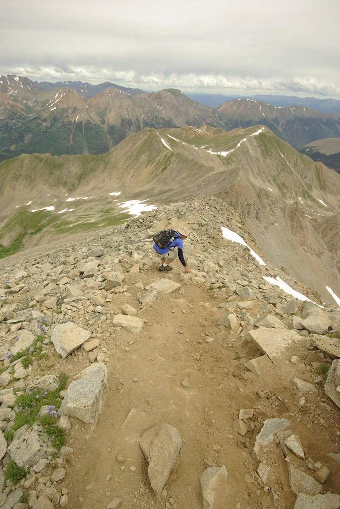 Scrambling near the top